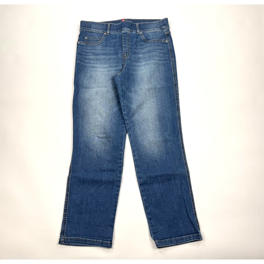 Spanx EveryWear Straight Leg Jeans Women XL EUC Tummy Control Stretch Cotton